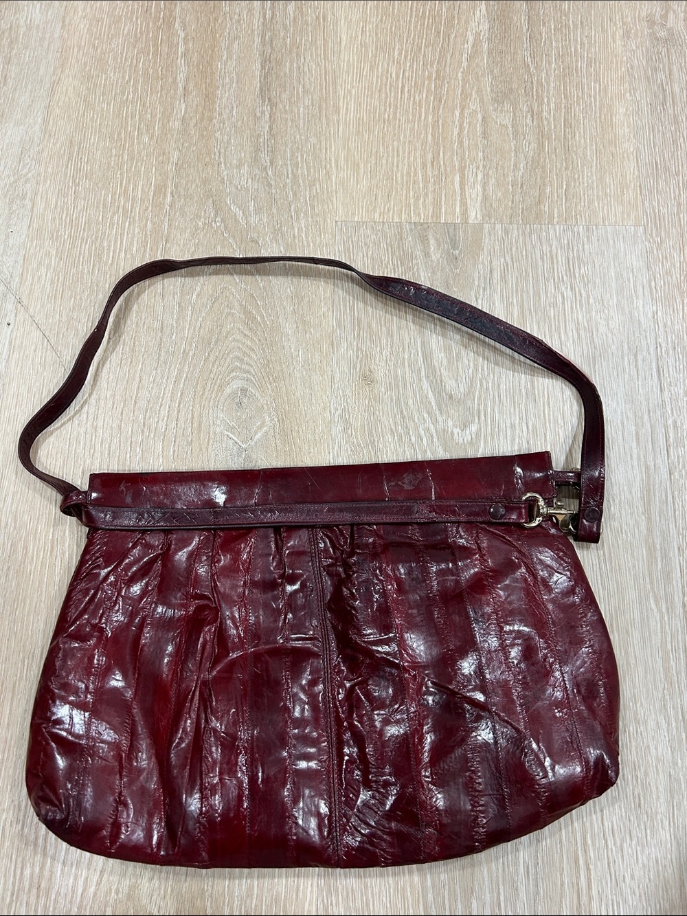 mundi Burgundy Leather Shoulder Bag